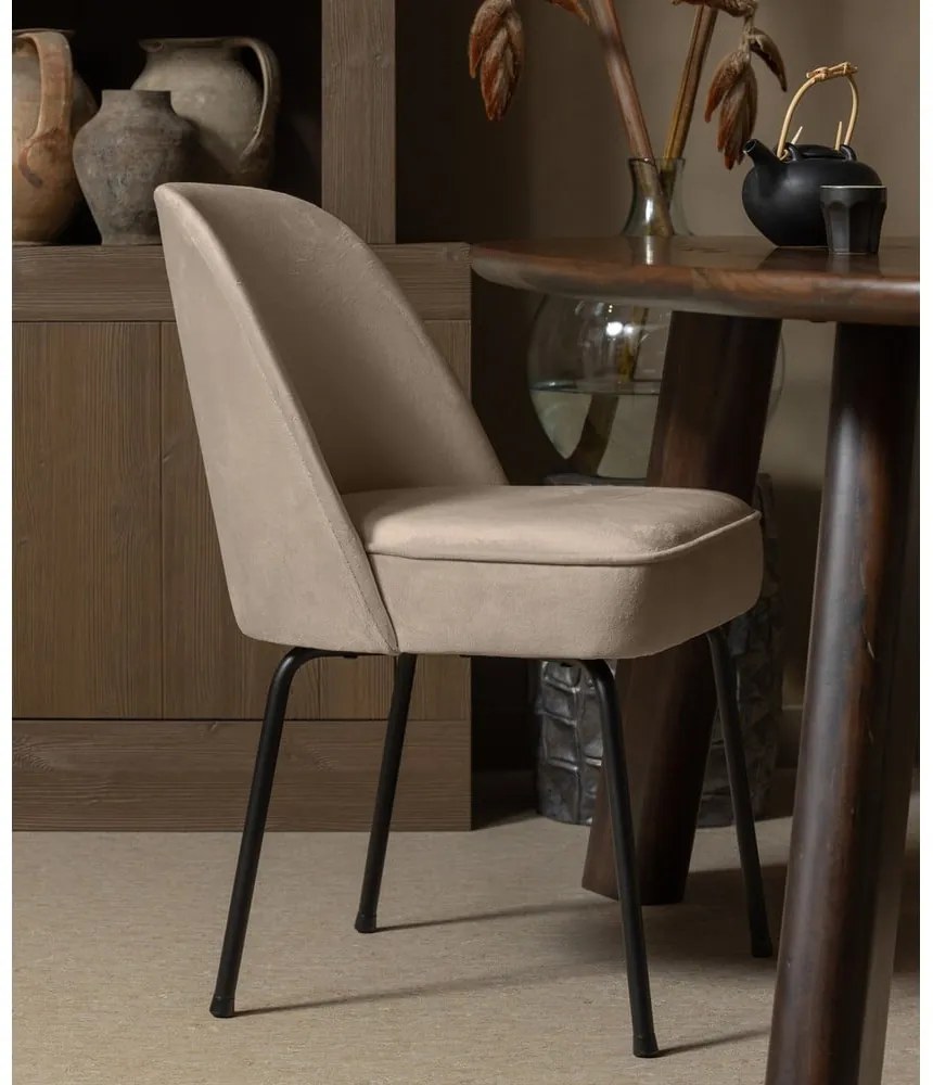 Бежови кадифени трапезни столове в комплект 2 бр. Vogue – WOOOD