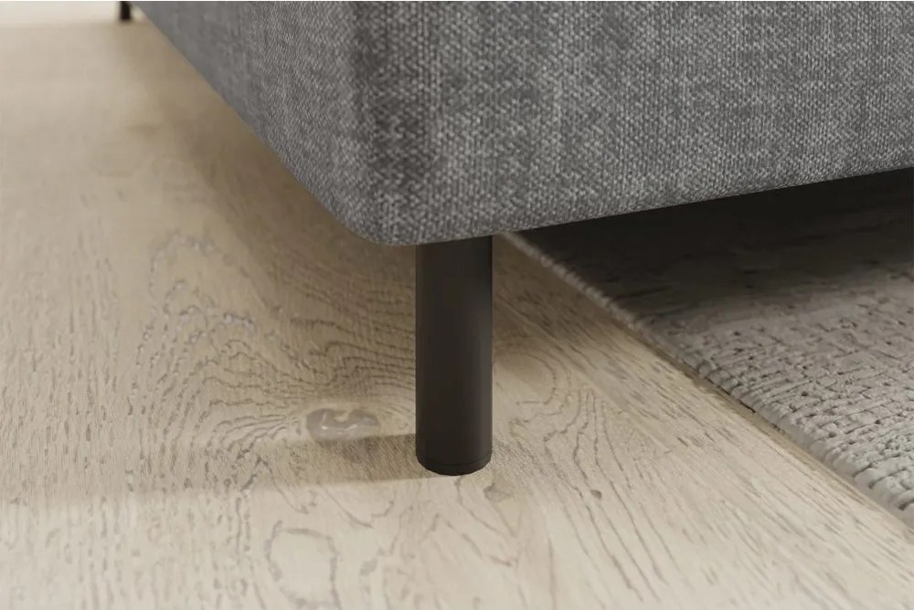 Сив кадифен разтегателен ъглов диван с място за съхранение (ляв ъгъл L форма) Barea – ELTAP