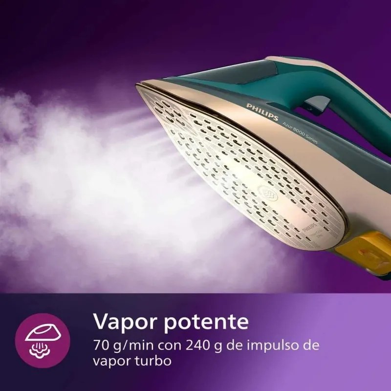 Ютия Philips DST8030/70, 3000W, SteamGlide Elite, OptimalTEMP, Декалциране Quick Calc Release, 55 г/мин, Зелен опал
