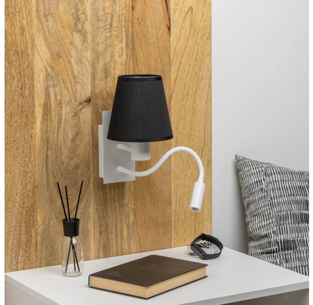 Brilagi - LED Аплик NUBILA 1xE27/25W/230V + LED/3W бял/черен