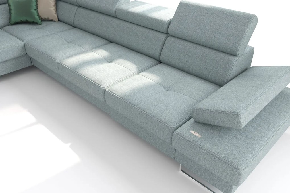 Ъглов диван Gelito Relax LTHR-Leuko-Left