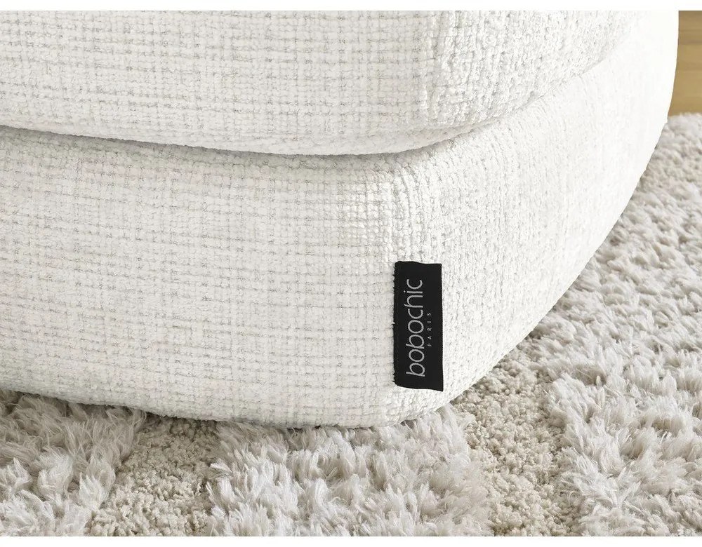 Бял шенилов ъглов диван (десен ъгъл) Leonore – Bobochic Paris