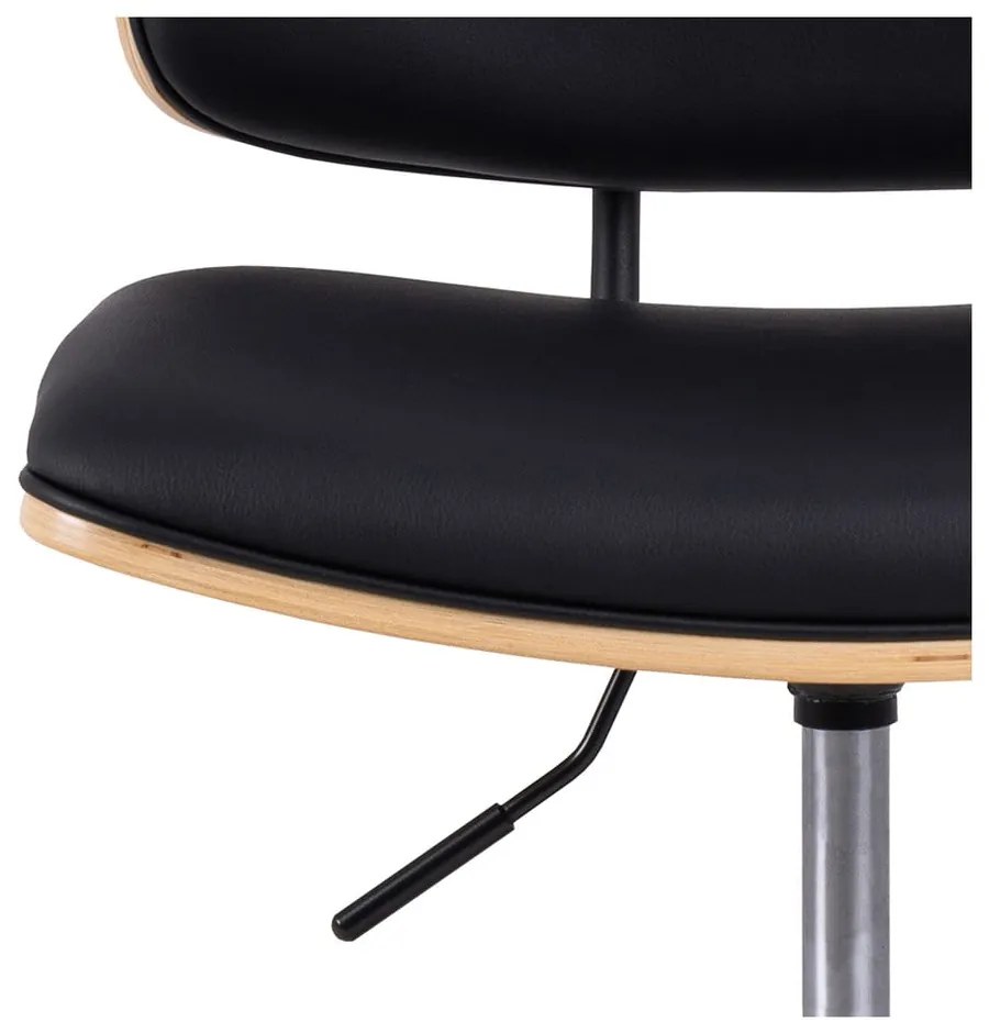 Черен офис стол от имитация на кожа Owen – Actona