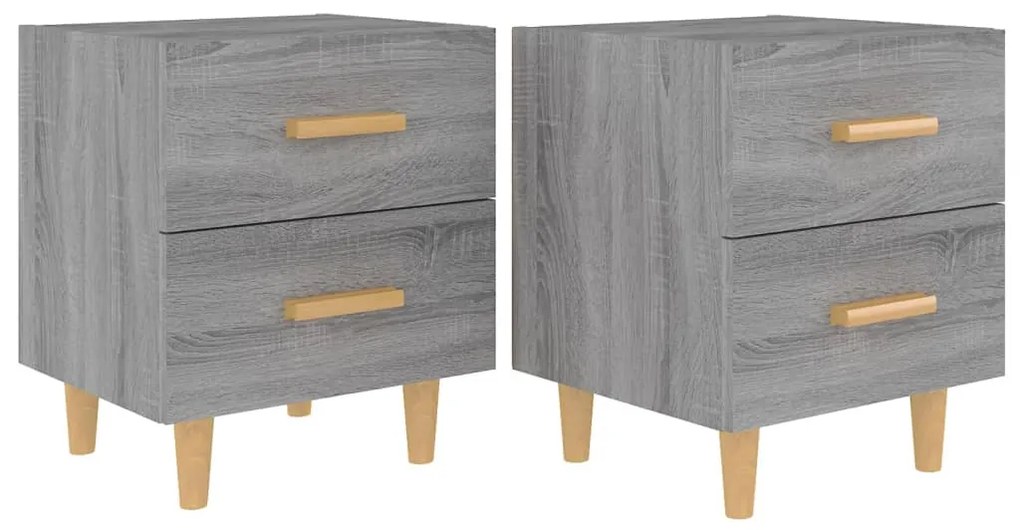 817288 vidaXL Нощни шкафчета, 2 бр, cив сонома, 40x35x47,5 см
