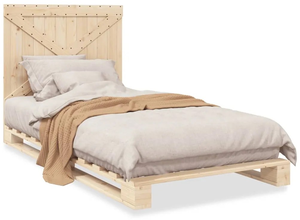 3281569 vidaXL Рамка за легло с табла, 100x200 см, борово дърво масив