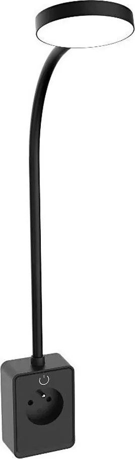 Rabalux 71283 - димируема LED стенна лампа TIVRO E 4W/230V с USB и щепсел за контакт, черна