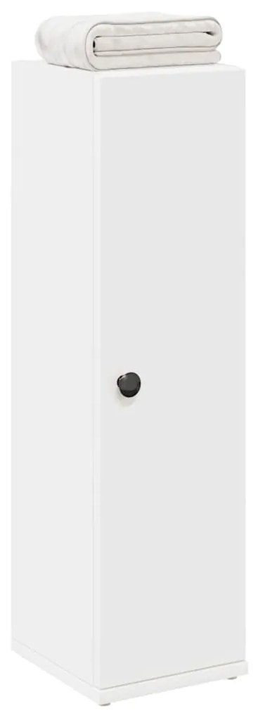 858515 vidaXL Шкаф за баня с държач за ролки, бял, 20,5x22x72 см