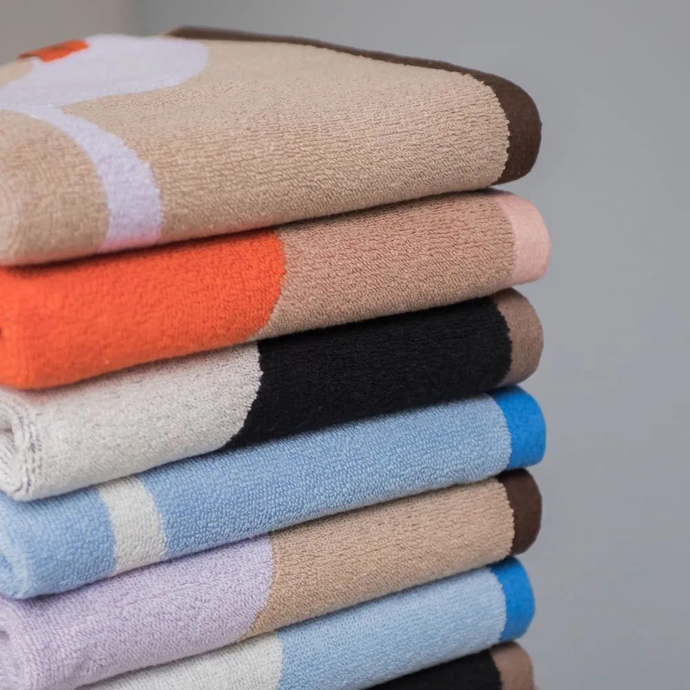 Оранжева/светлокафява кърпа от органичен памук 70x133 cm Nova Arte - Mette Ditmer Denmark