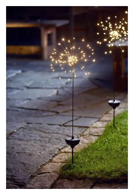 Външно соларно LED осветително тяло с бели светодиоди, височина 100 cm Firework - Star Trading