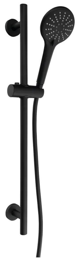 Матово-черен месингов душ комплект с ръчен душ и подвижен държач 70 cm – Sapho