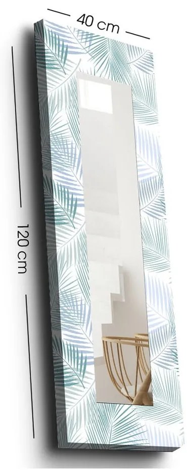 Стенно огледало с дървена рамка 40x120 cm - Wallity