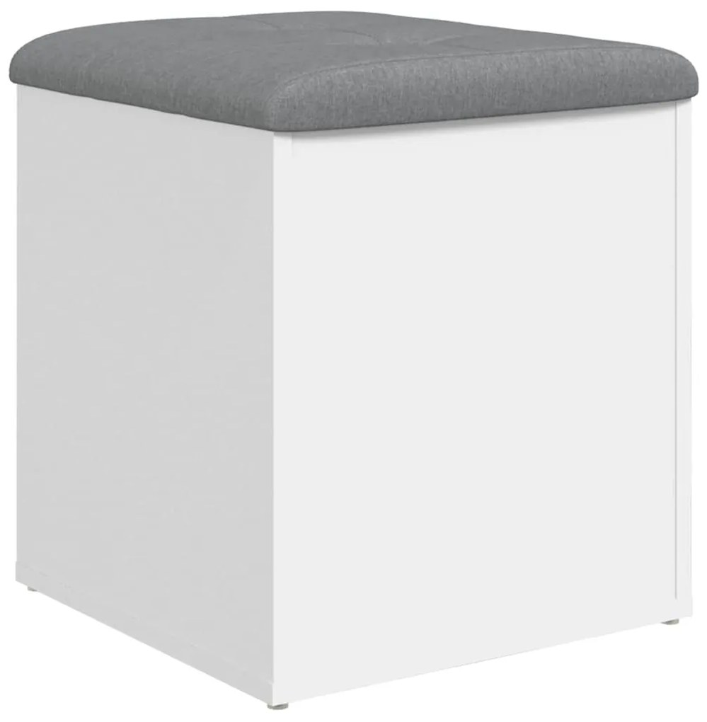 835033 vidaXL Пейка за съхранение, бяла, 42x42x45 см, инженерно дърво