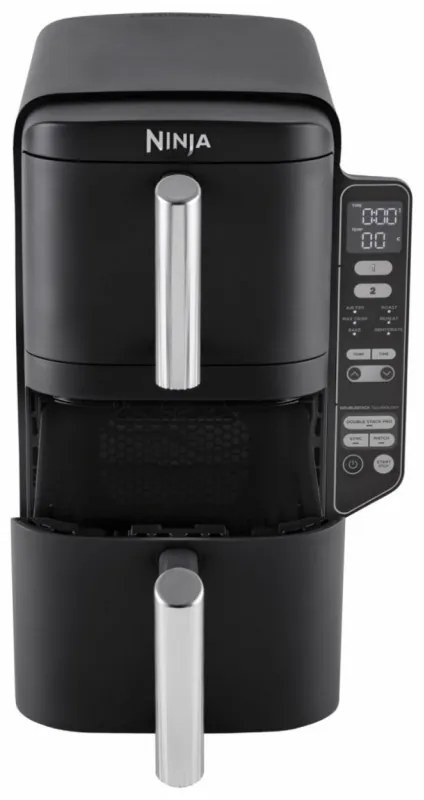 Фритюрник с горещ въздух Ninja SL300EU, 2470W, 7.6 л, 40-240C, 2 кошници, 6 програми, Синхронизирано готвене, Таймер, Автоматично спиране, Черен
