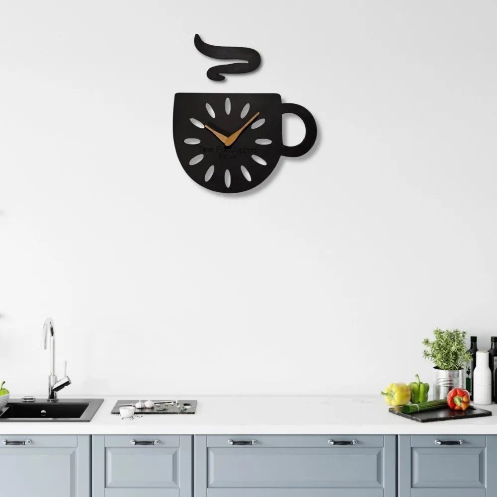 Стенен часовник във формата на чаша - модерен дизайн за кухнята 30 x 30 cm