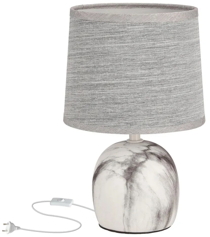 Светлосива настолна лампа с текстилен абажур (височина 25 cm) Adelina - Candellux Lighting