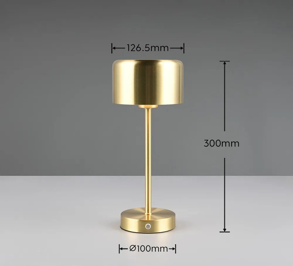 LED настолна лампа с възможност за димиране в златисто (височина 30 cm) Jeff - Reality