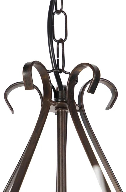 Полилей кафяв с плисирани кремави абажури с клипс 5-светлина - Giuseppe