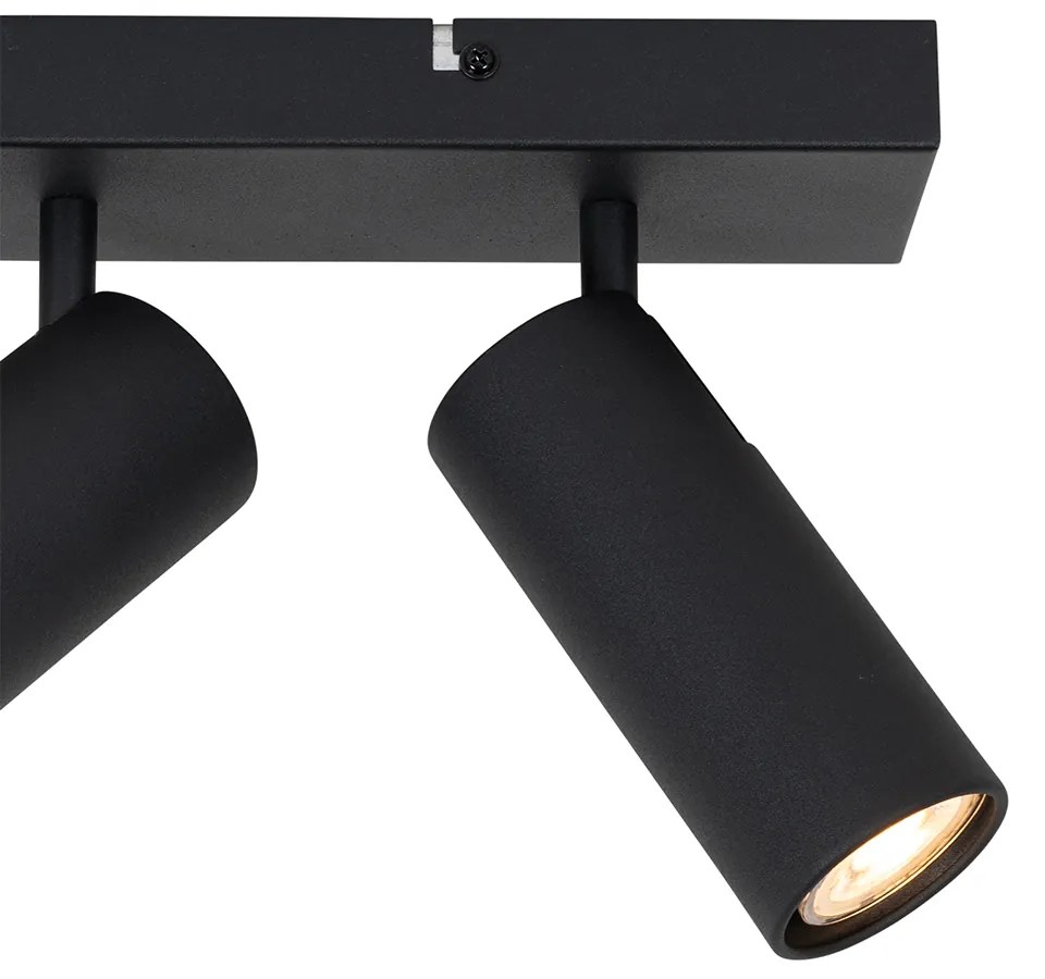 Модерен таванен прожектор черен 4-светлина регулируем - Renna