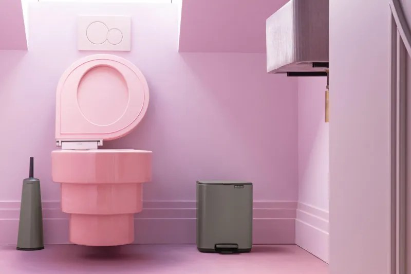 Кош за боклук Brabantia Bo Pedal 1010127, 7 л, Плавно затваряне, Гумирана основа, Тъмносив