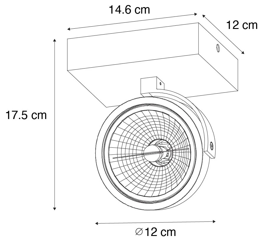 Дизайнерски прожектор тъмно бронз въртящ се и наклоняващ се - Go