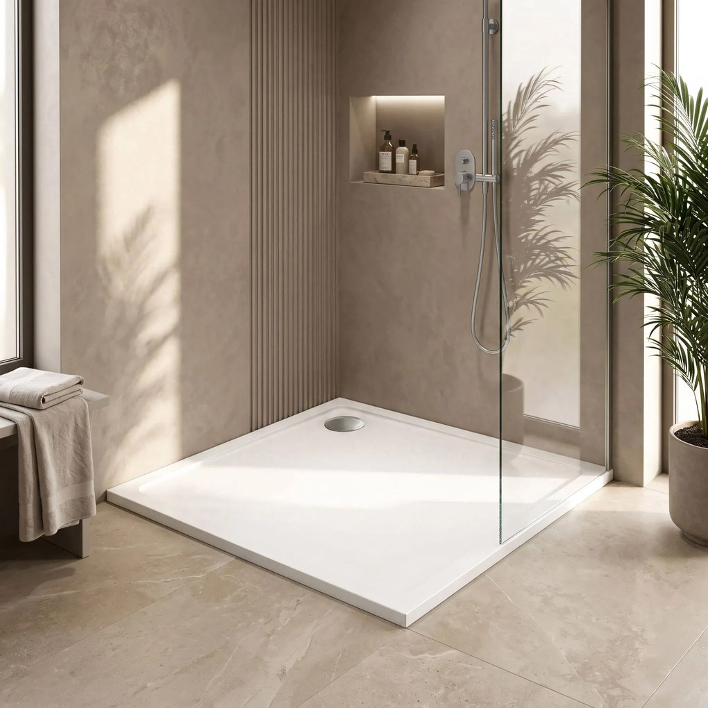 Корито за душ кабина-акрилно Rea Savoy White 90x90