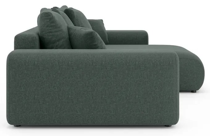 Тъмнозелен разтегателен ъглов диван с място за съхранение (променлив) Luma – Ropez