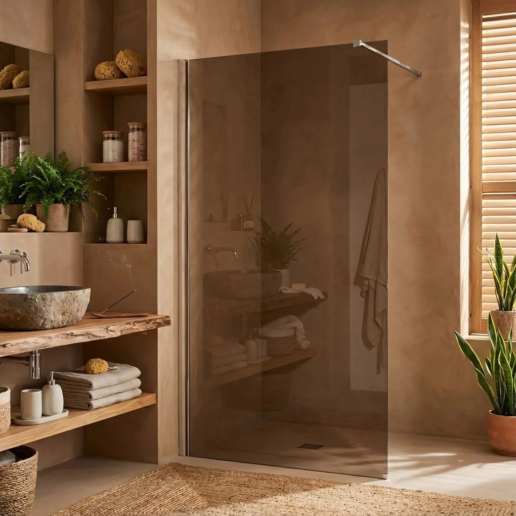 Параван за душ Rea Flexi Brown / Chrome 130