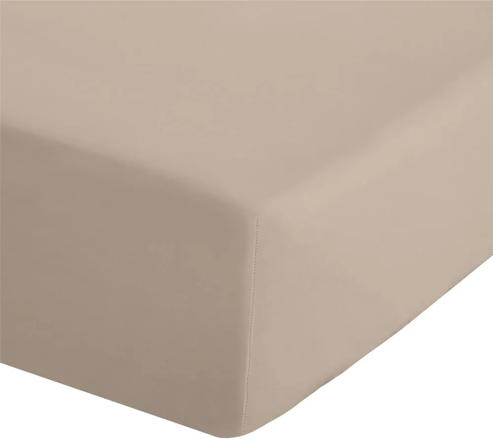 Светлокафяв еластичен чаршаф от перкал 150x200 cm Easy Iron Percale – Catherine Lansfield