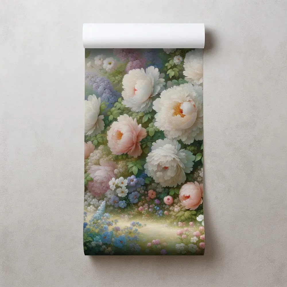 Тапет – Пастелна цветна градина