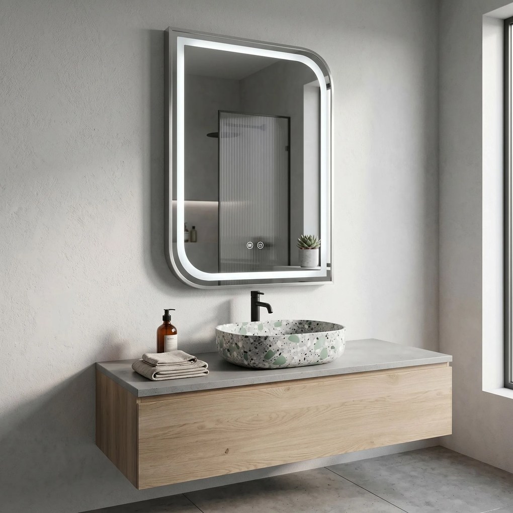 Огледало LED ZONE 80x60 BRUSH NICKEL