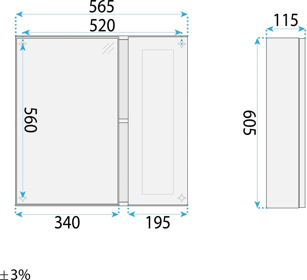 Комплект мебели за баня с мивка Monti 60cm Grey
