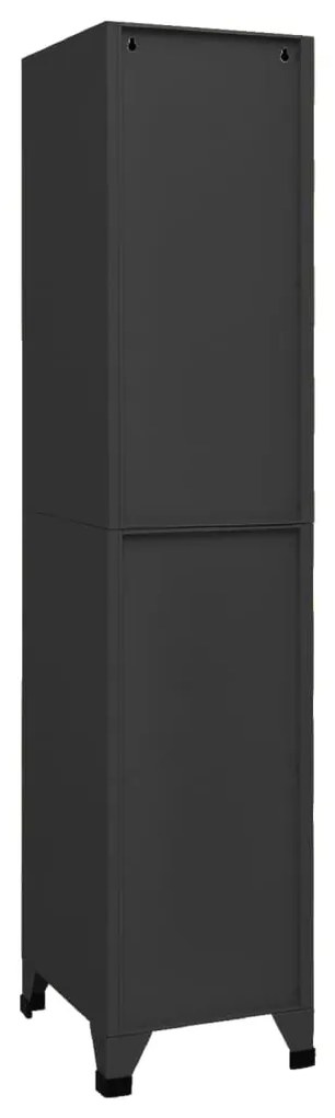 339775 vidaXL Заключващ се шкаф, антрацит, 38x45x180 см, стомана