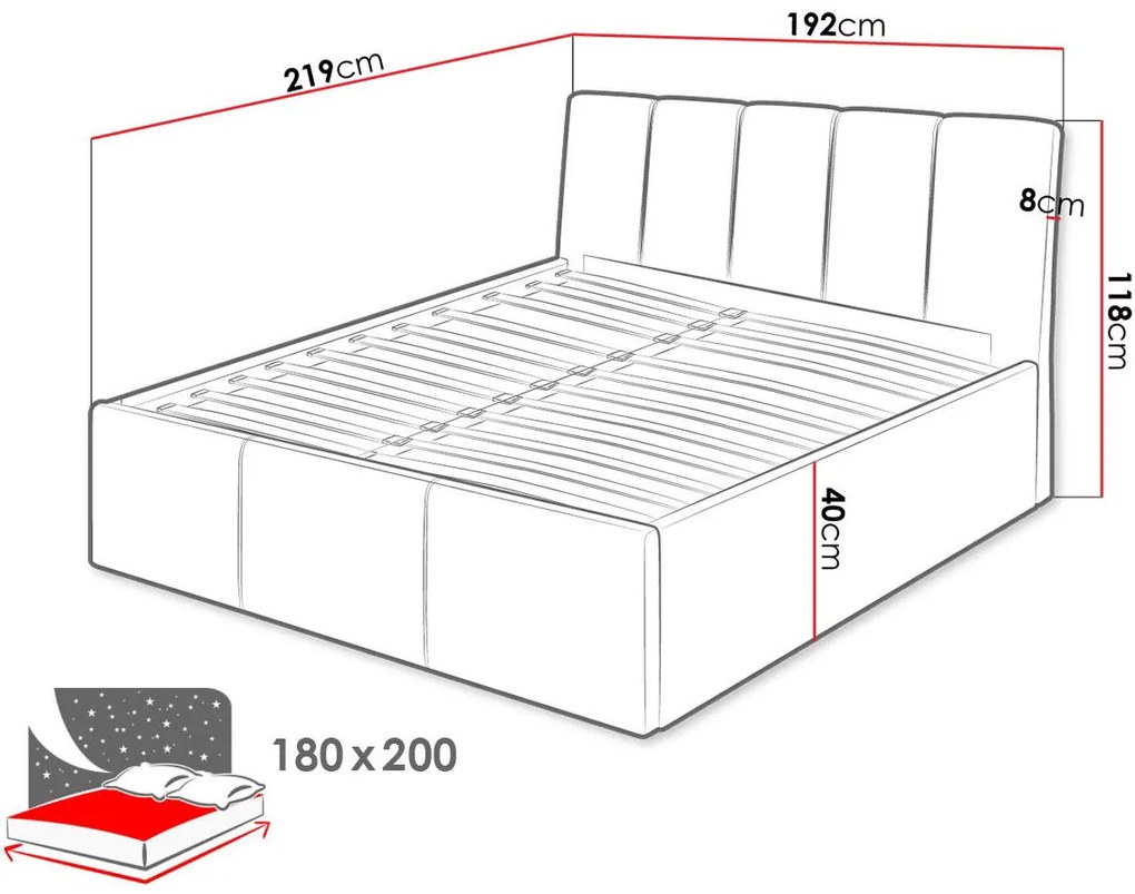 Тапицирано легло Sensi-Бежово-180 x 200
