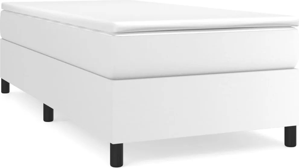 3121012 vidaXL Рамка за легло с пружини, бяла, 80x200 см, изкуствена кожа