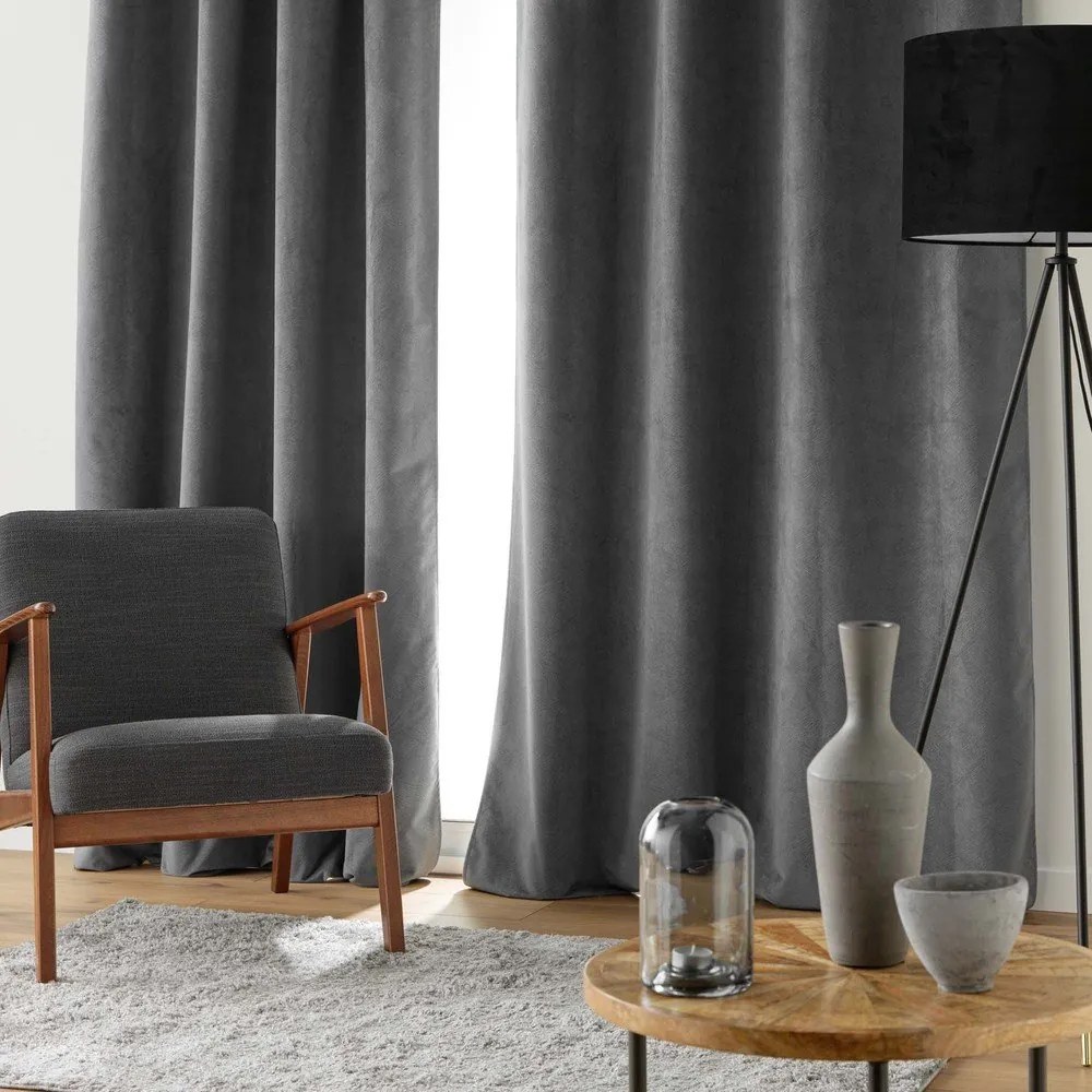 Антрацитно перде 140x260 cm Olympe – douceur d'intérieur