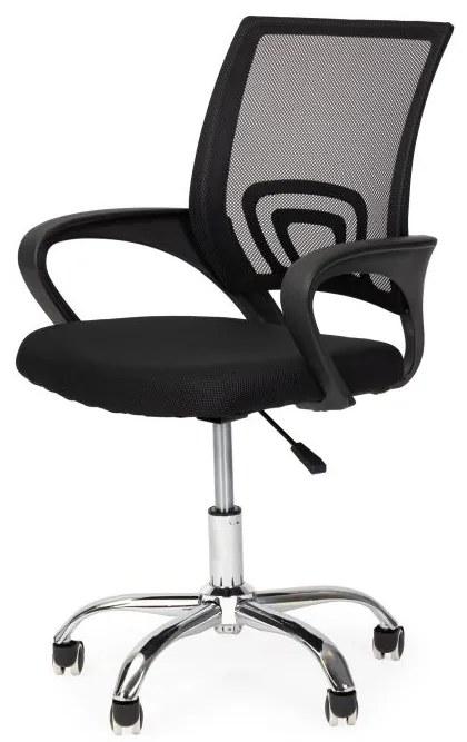 Ергономичен офис стол в черно с метална основа