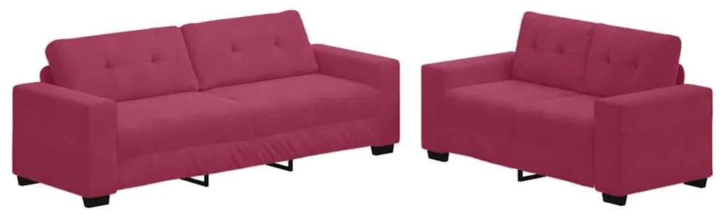 3324725 vidaXL Комплект дивани 2 pcs виненочервен 221 x 78 x 80 см. Кадифе