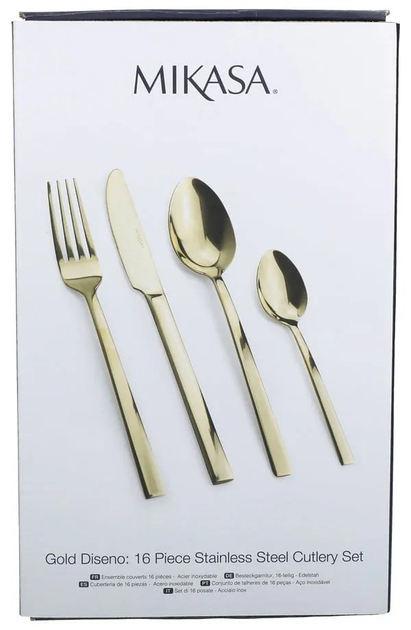 Прибори за хранене 16 бр. от неръждаема стомана в златист цвят Diseno – Mikasa