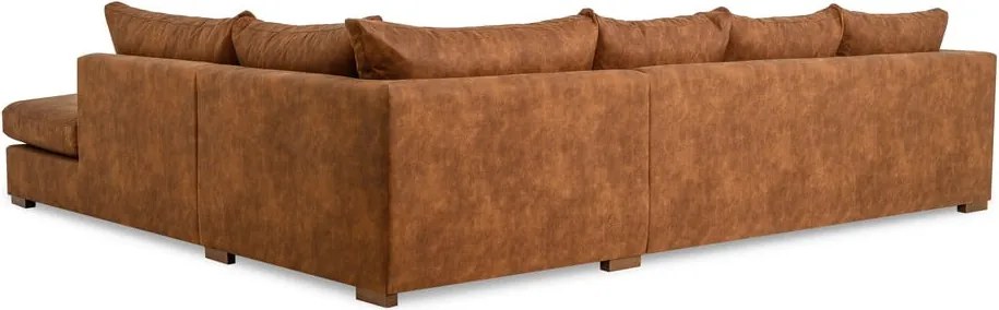 Кафяв ъглов диван от изкуствена кожа (десен ъгъл) Hamburg – Scandic