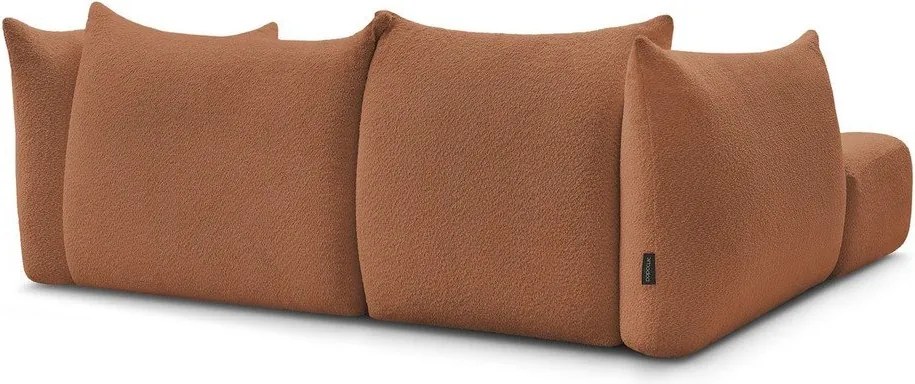 Оранжев ъглов диван от прежда с примки от букле (ляв ъгъл) Azra – Bobochic Paris