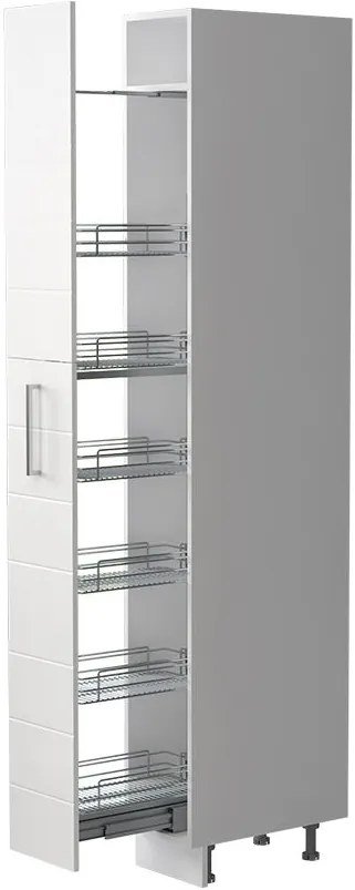 Висок подов шкаф Hudson K23-30-1KZ-Gray light - White