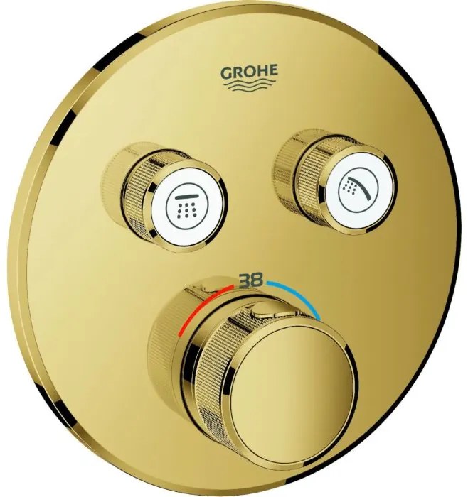 Термостатичен вграден кран 2 изхода Grohe Ι-Gold Glossy