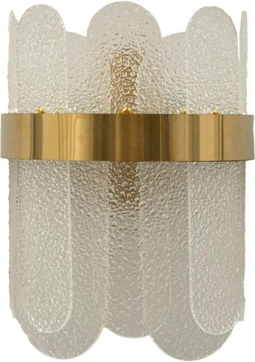 Стъклена стенна лампа в златист цвят Gris – Mauro Ferretti