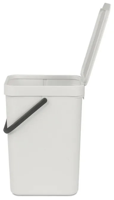 Кош за разделно събиране на боклук Brabantia Sort&Go 1005511, 12 л, Дръжка, Възможност за стенен монтаж, Светлосив
