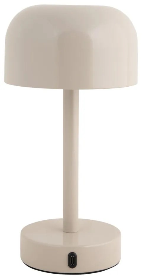 Кремава LED настолна лампа с метален абажур (височина 24,5 cm) James – Leitmotiv
