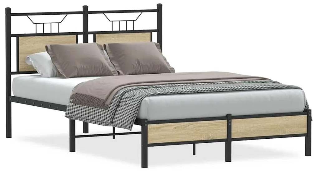 4106942 vidaXL Рамка за легло без матрак сонома дъб 120x200 см инженерно дърво