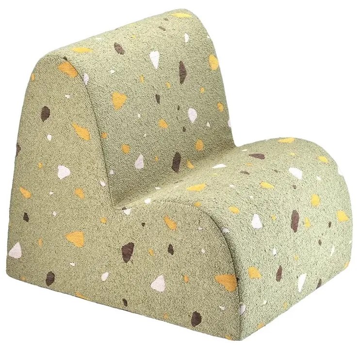 Зелен детски стол от букле и шенил Terrazzo Cloud – Wigiwama