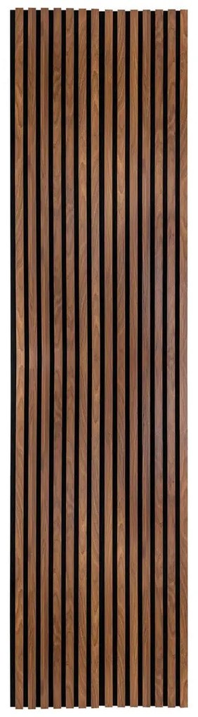 Декоративен aкустичен стенен панел Colva, 240x60 cm, MDF - Черно дърво