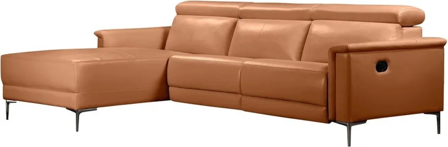 Кафяв ъглов диван от изкуствена кожа (ляв ъгъл) Lund – Støraa