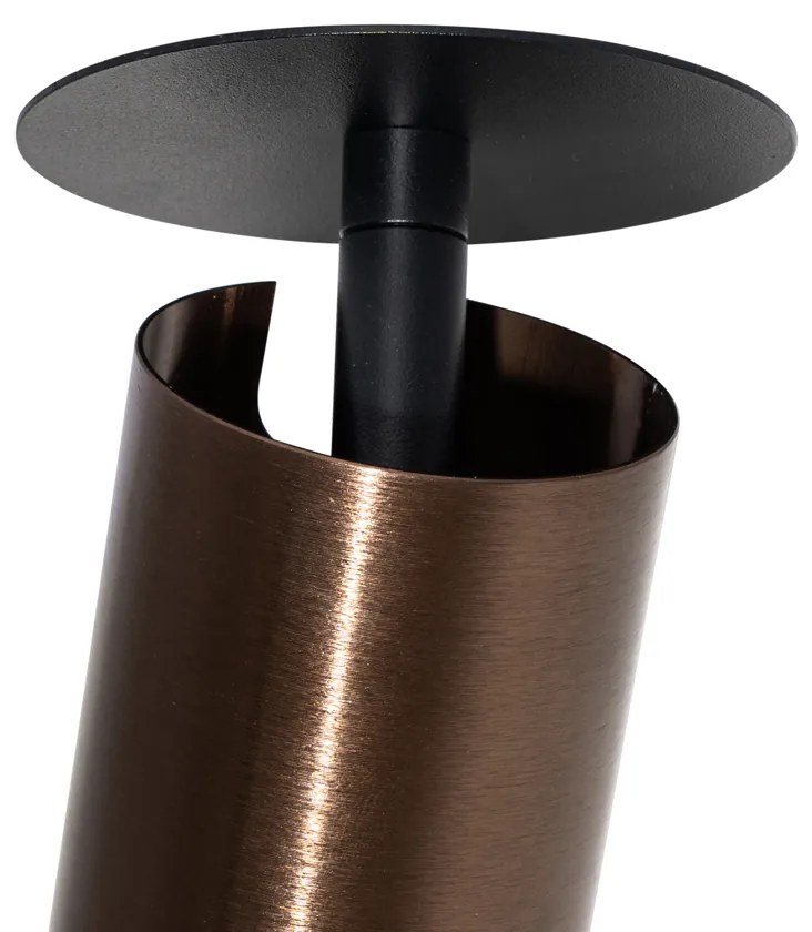 Комплект от 6 модерни вградени спота тъмен бронз GU10 50mm - Chels